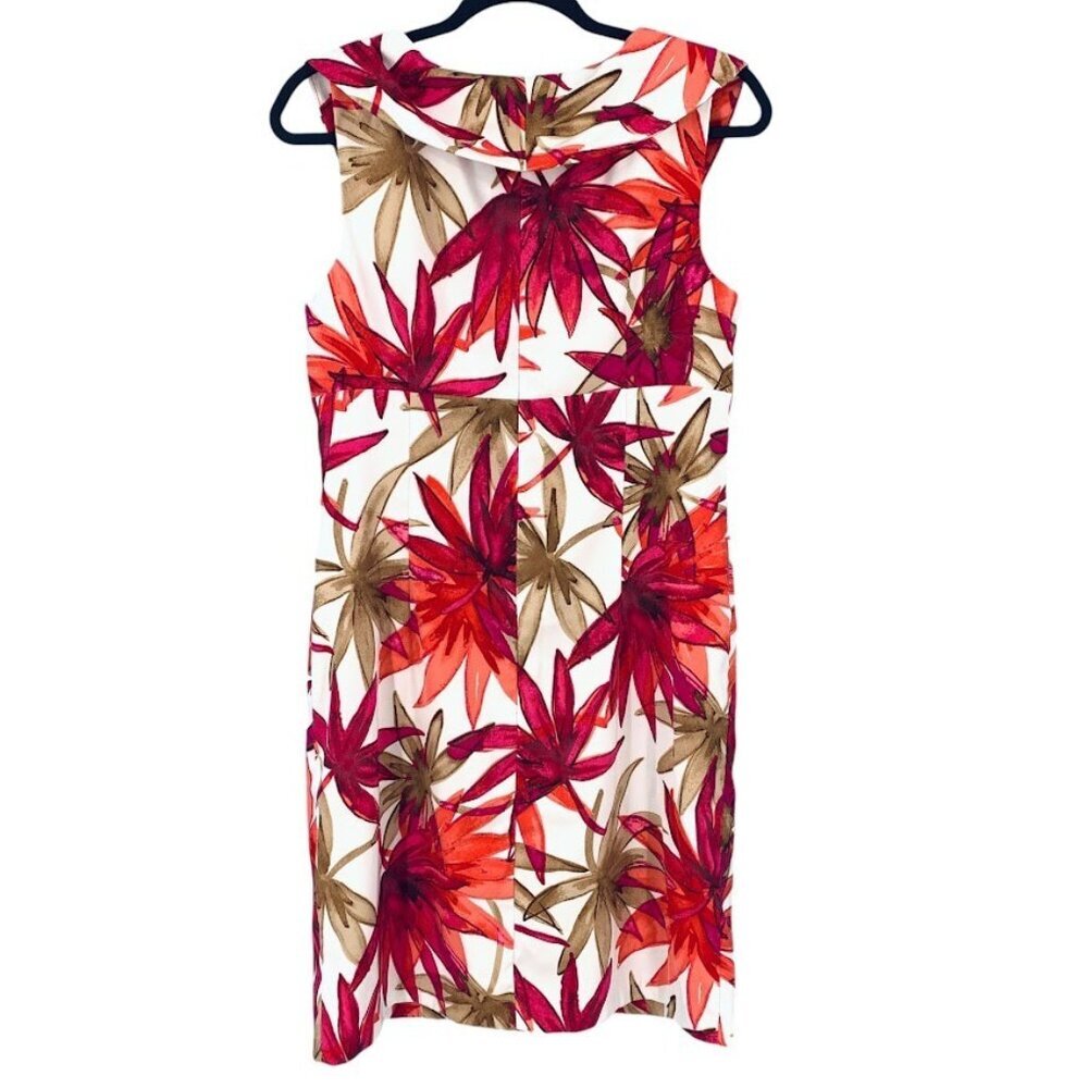 Dressbarn Womens Sheath Dress Size 12 Stretch Floral Pink Elegant Garden Party - Picture 5 of 8